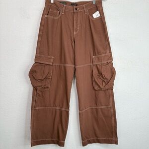 Wild Fable Women's Mid-Rise Baggy Cargo Pants Size 12R Rugged Twill Cotton NWT